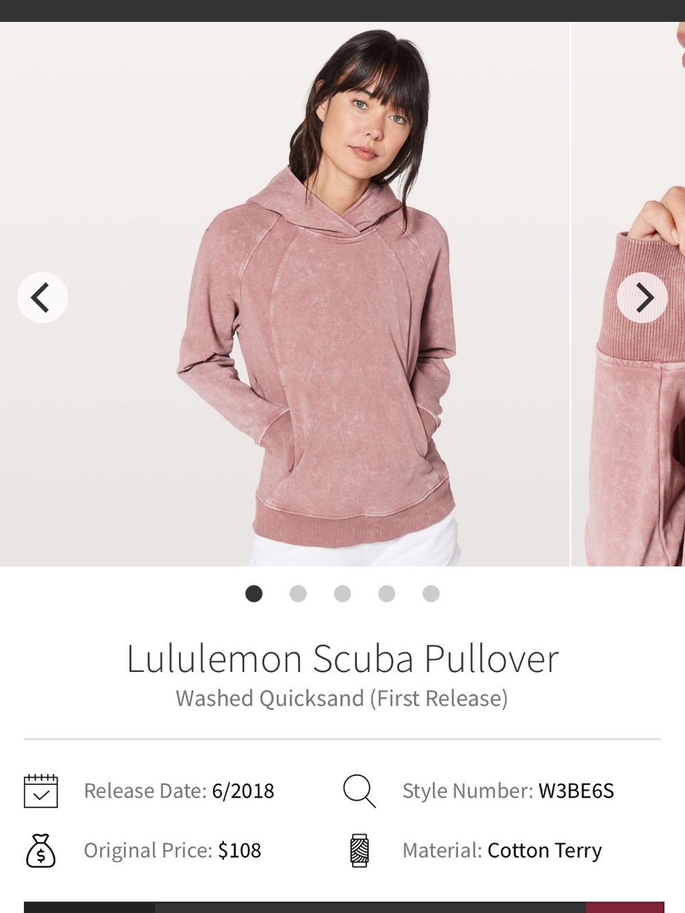 lululemon athletica Mineral-Washed Rose Scuba Pullover Hoodie